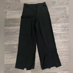 H&M premium classic black pants with a front slit